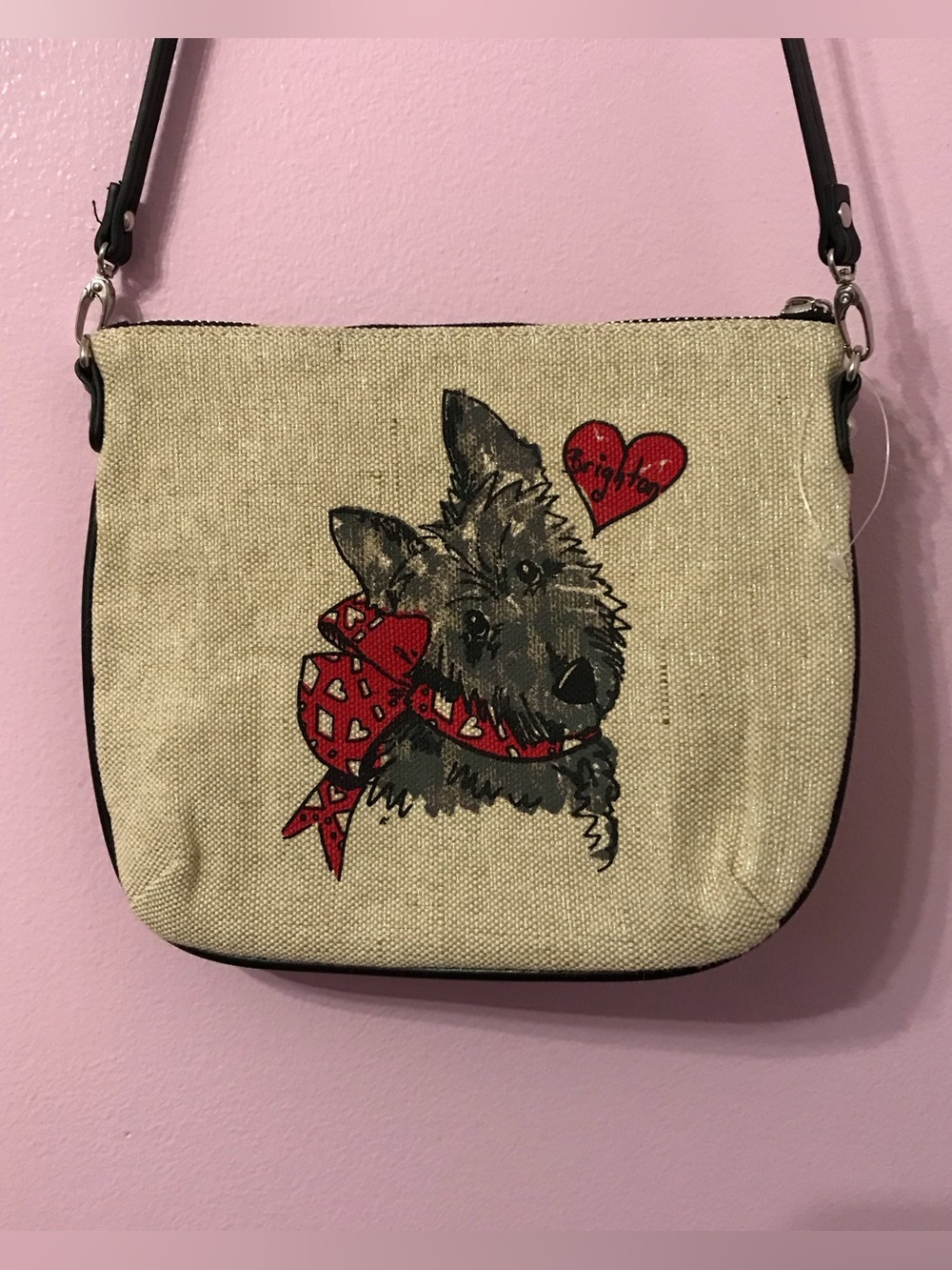 Brighton Scottie Dog exercise I’d Rather Accessorize Small crossbody Bag - Picture 2 of 5